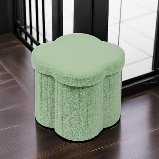 Teddy Fur Flower Storage Ottoman