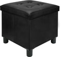 Faux Leather Cube Storage Ottoman