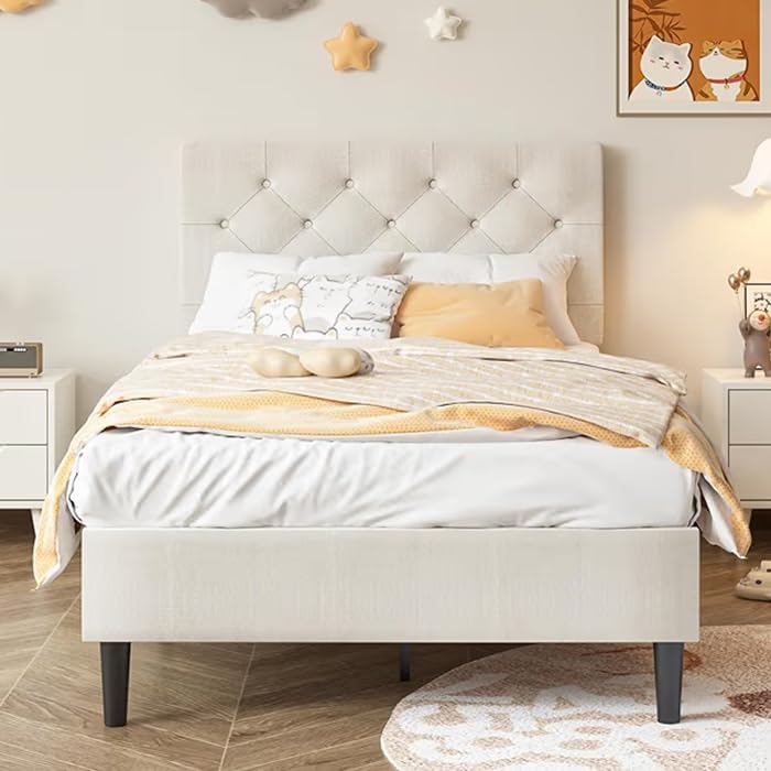 Tufted Twin Kids Platform Bed