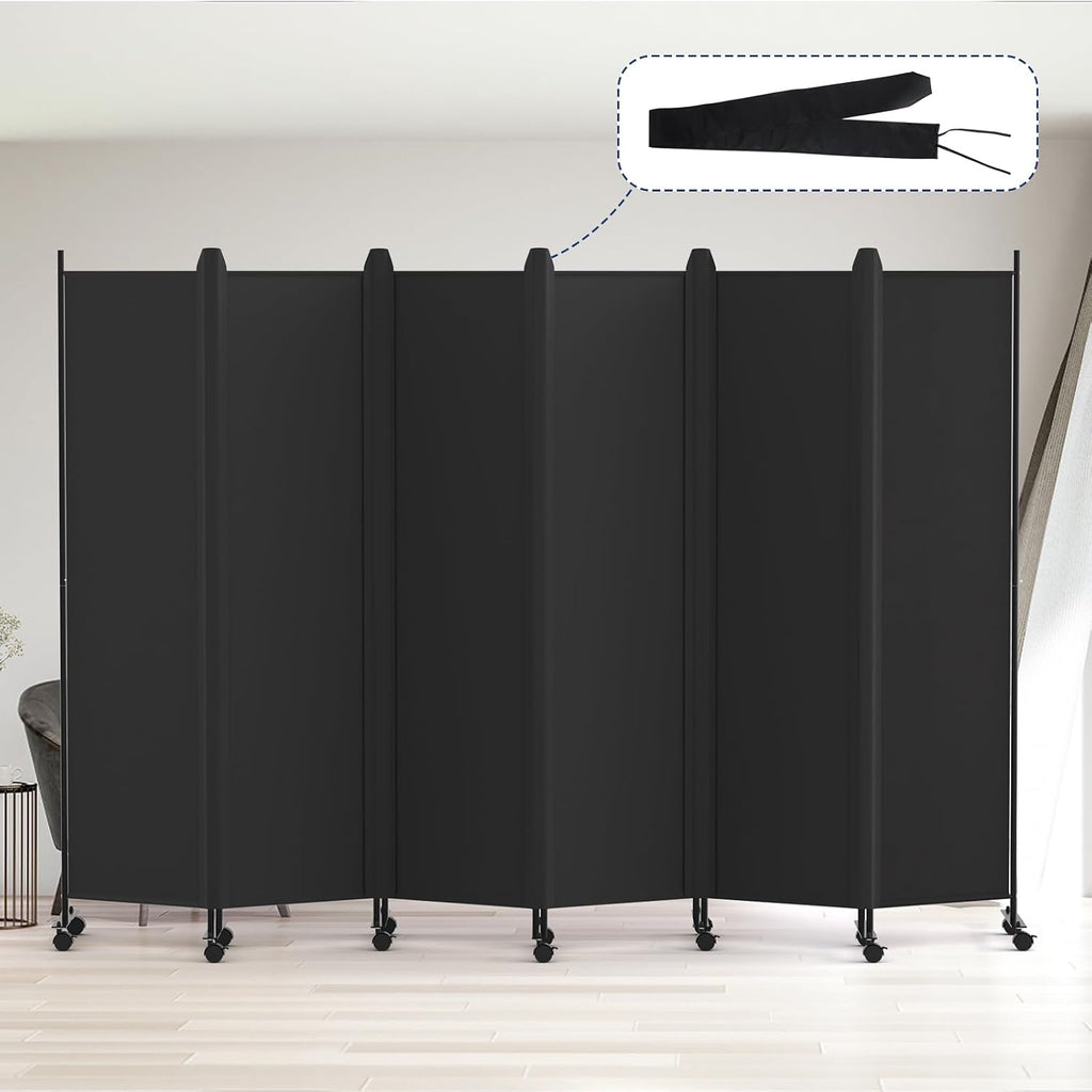 Rolling 6-Panel Folding Room Divider