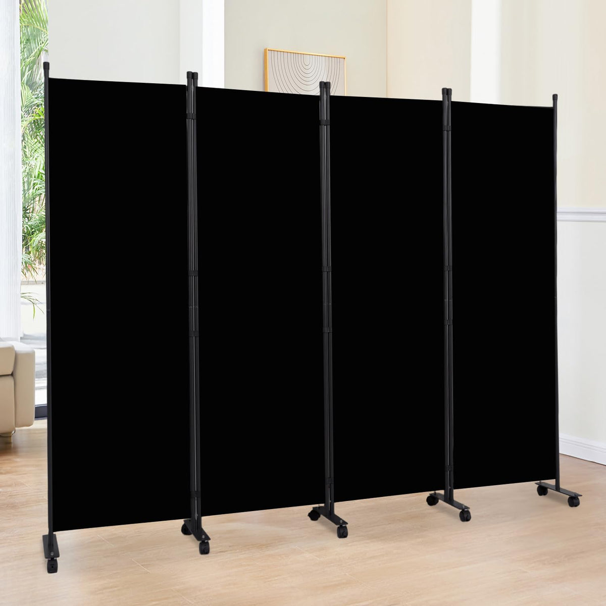 4-Panel Rolling Folding Room Divider