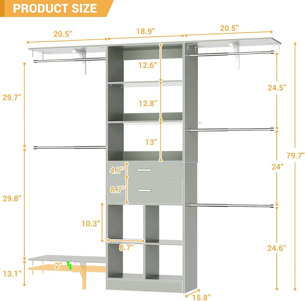 Wood Drawer Closet Organizer System