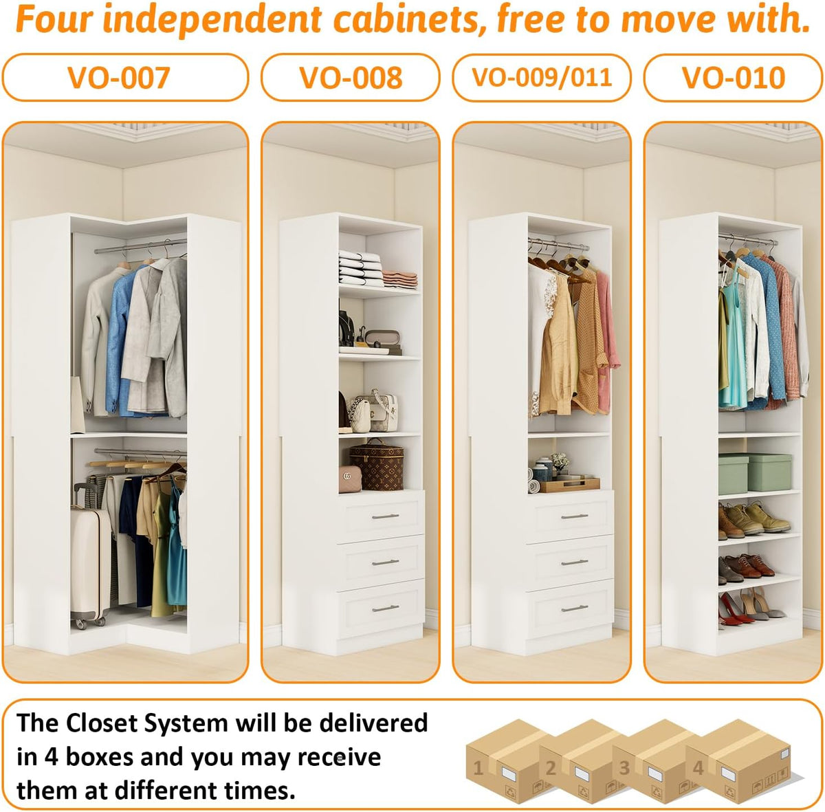 Corner Walk-In Wood Closet Organizer