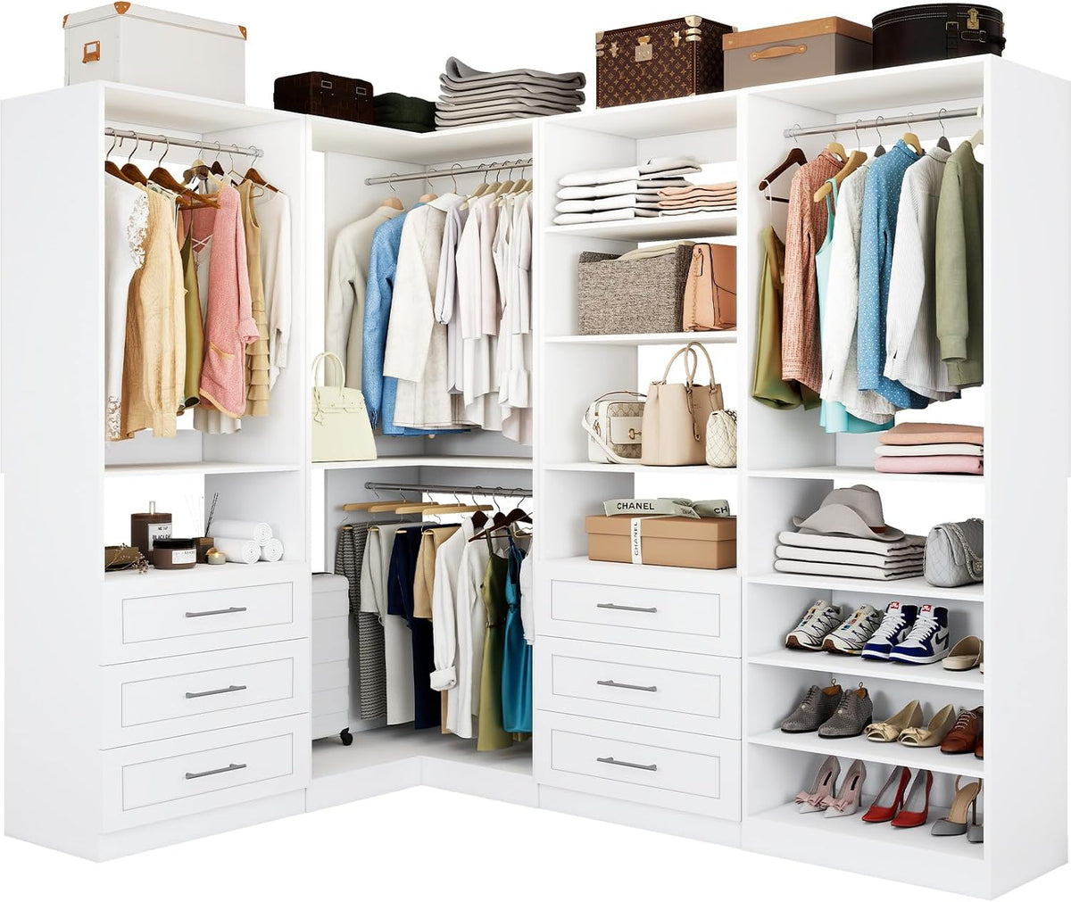 Corner Walk-In Wood Closet Organizer
