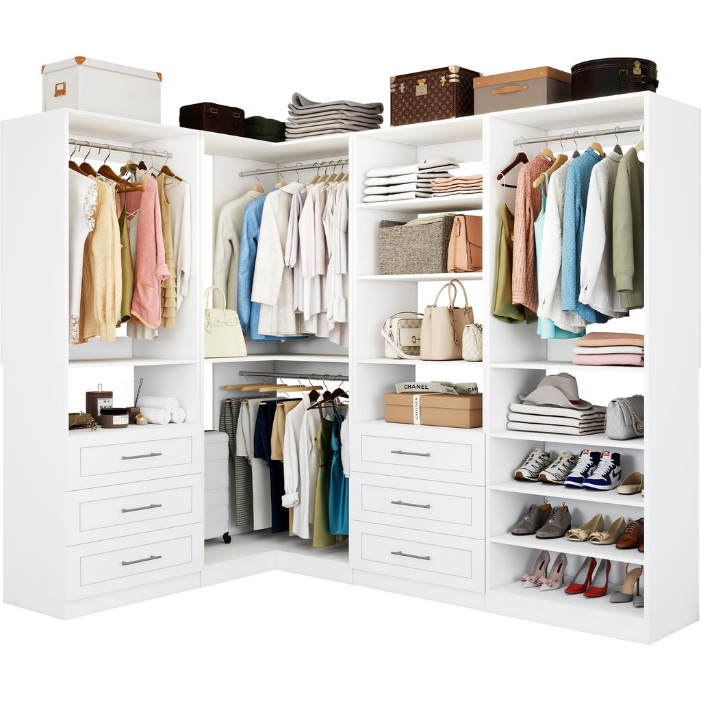 Corner Walk-In Wood Closet Organizer