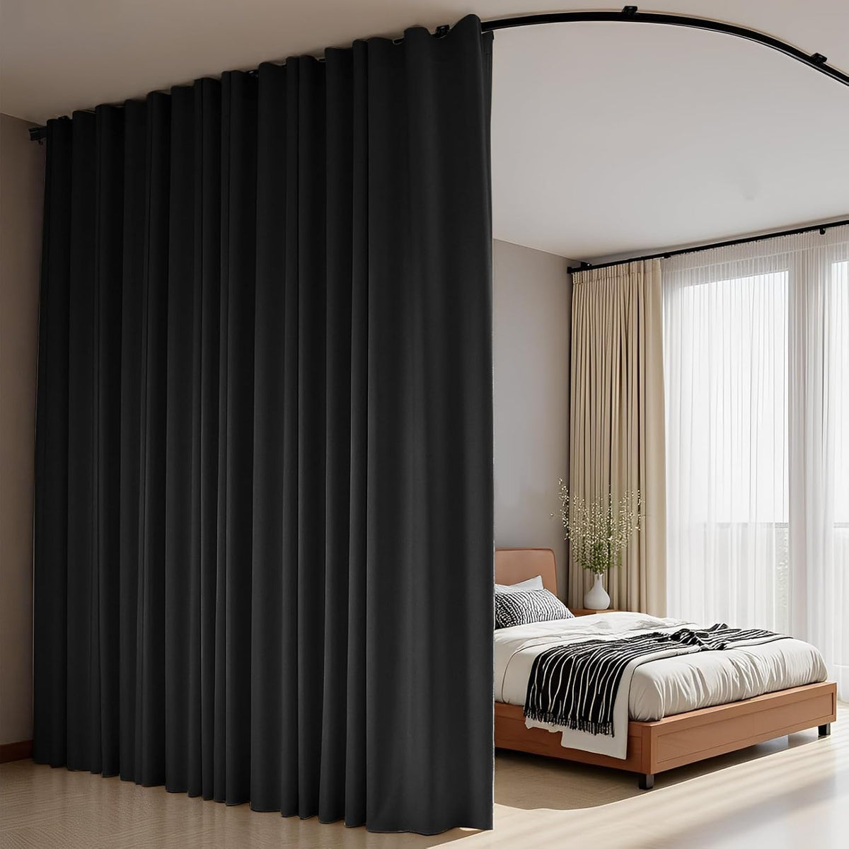 Track Mount Blackout Divider Curtains