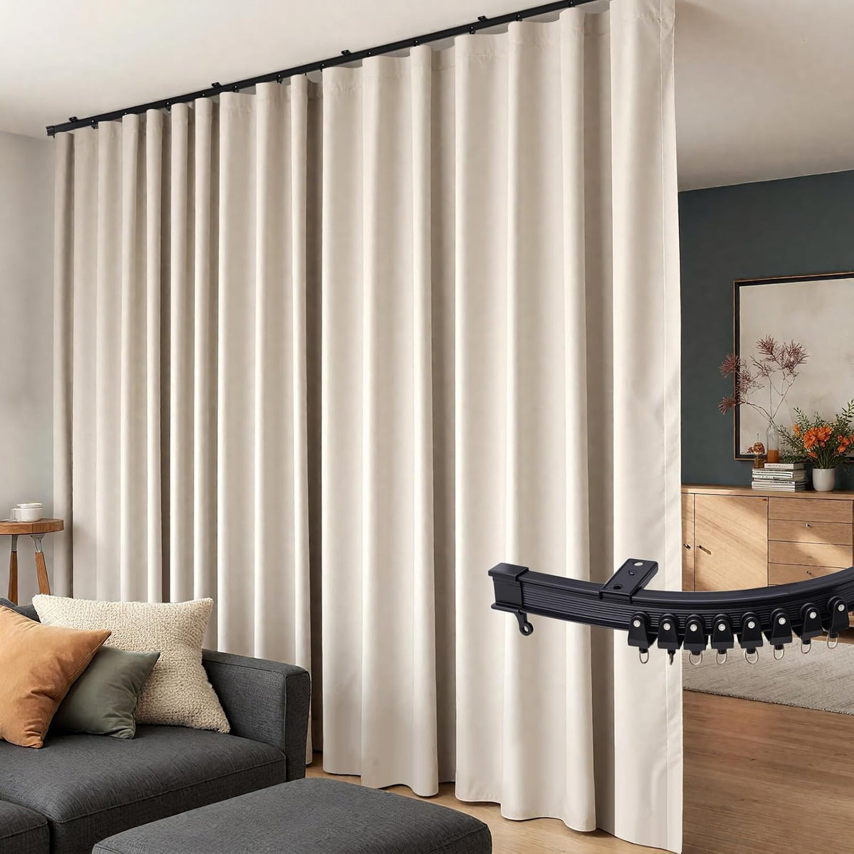 Ceiling Track Blackout Divider Curtains