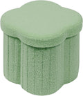 Teddy Fur Flower Storage Ottoman
