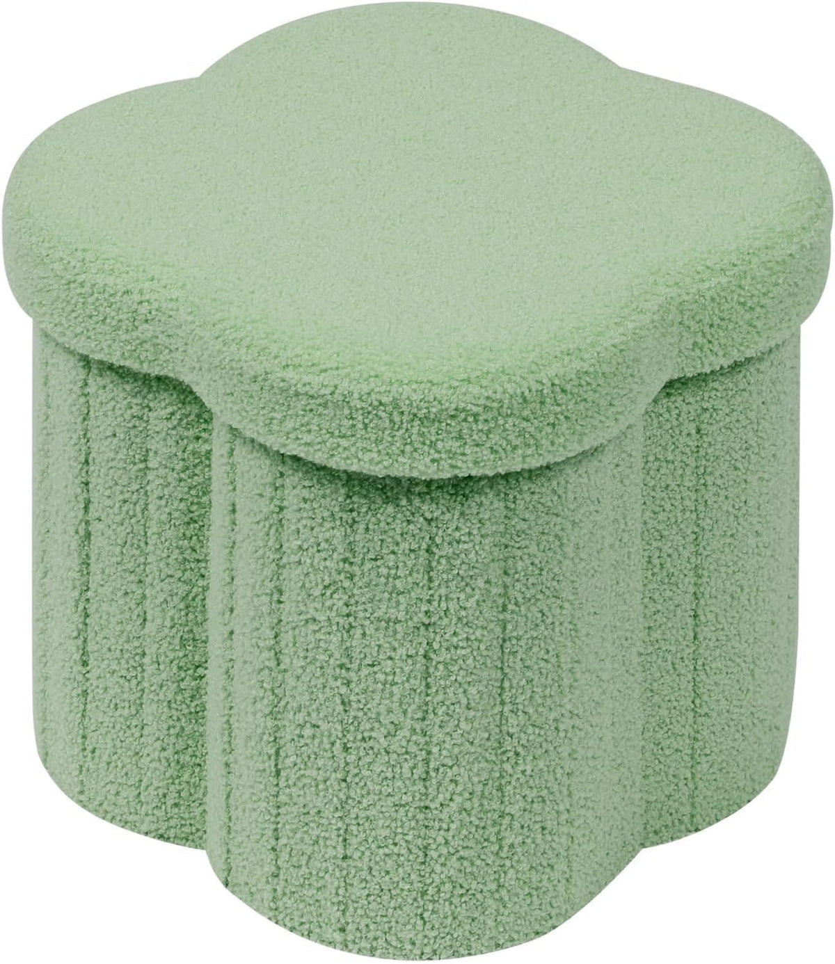 Teddy Fur Flower Storage Ottoman