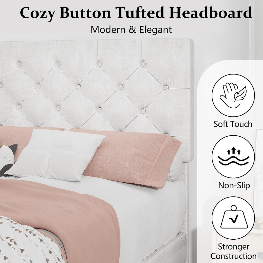 Tufted Twin Kids Platform Bed