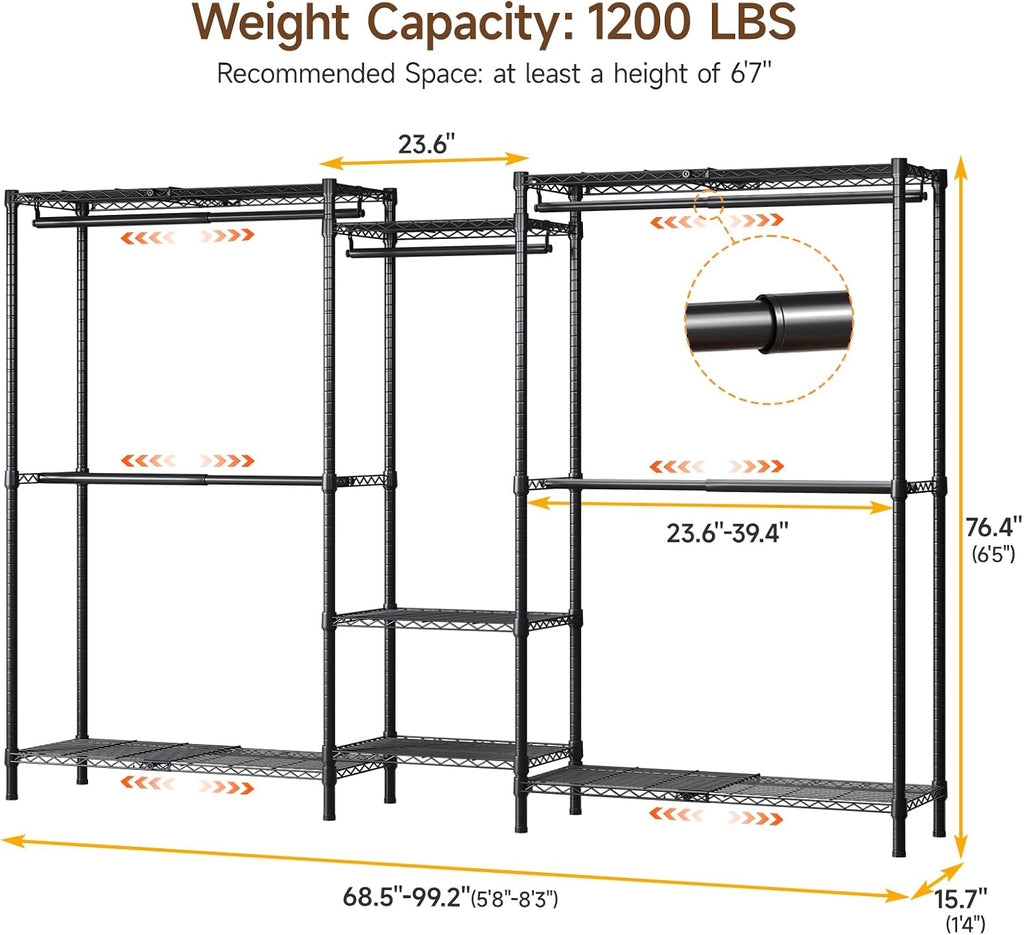 Expandable Heavy Metal Garment Rack