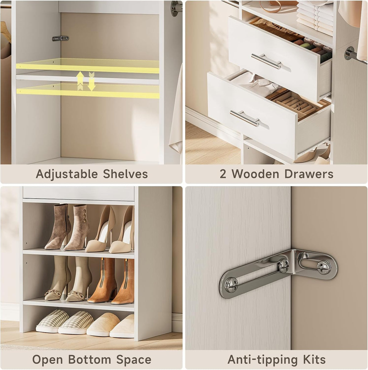 Modular Adjustable Wood Closet System