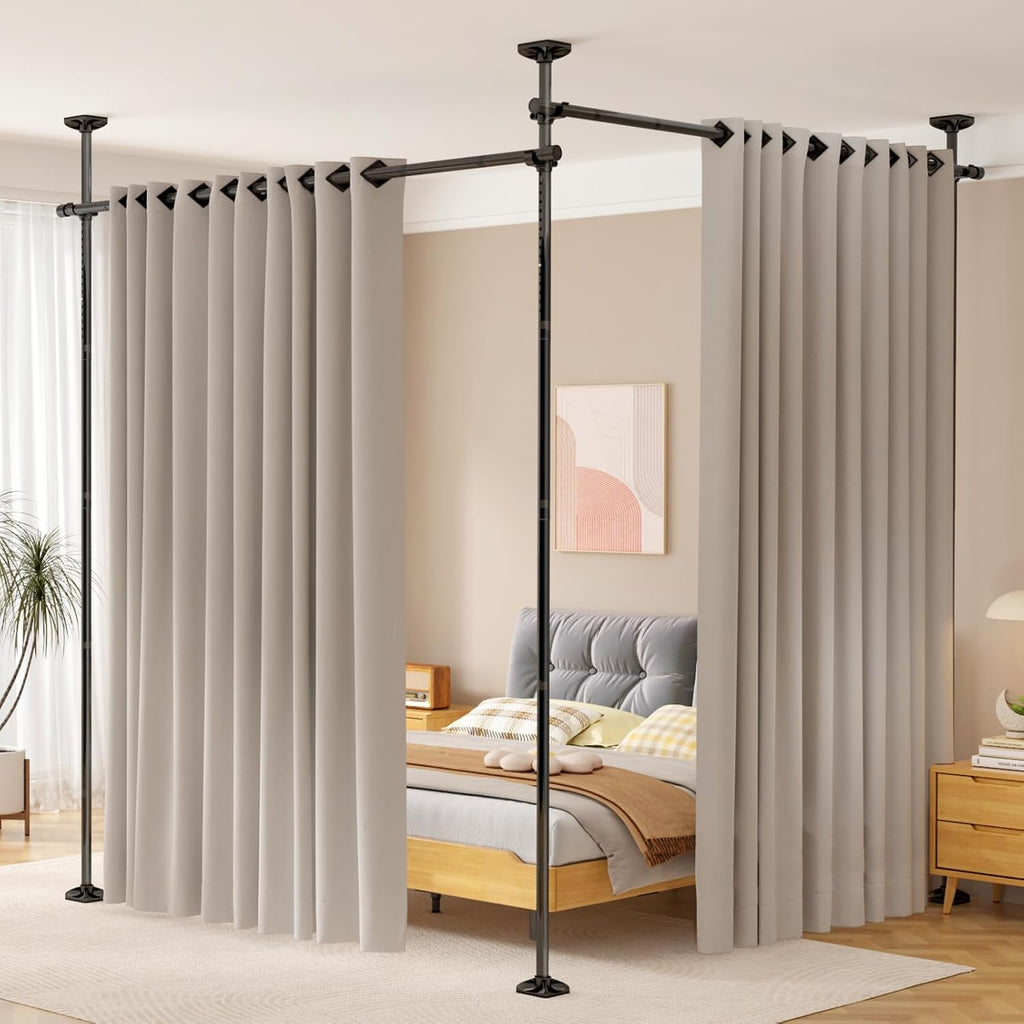 Tension Rod Freestanding Room Divider