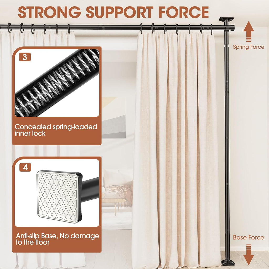 Tension Rod Freestanding Room Divider