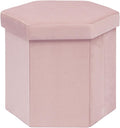 Velvet Hexagon Storage Ottoman