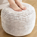 Corduroy Round Foam Storage Pouf
