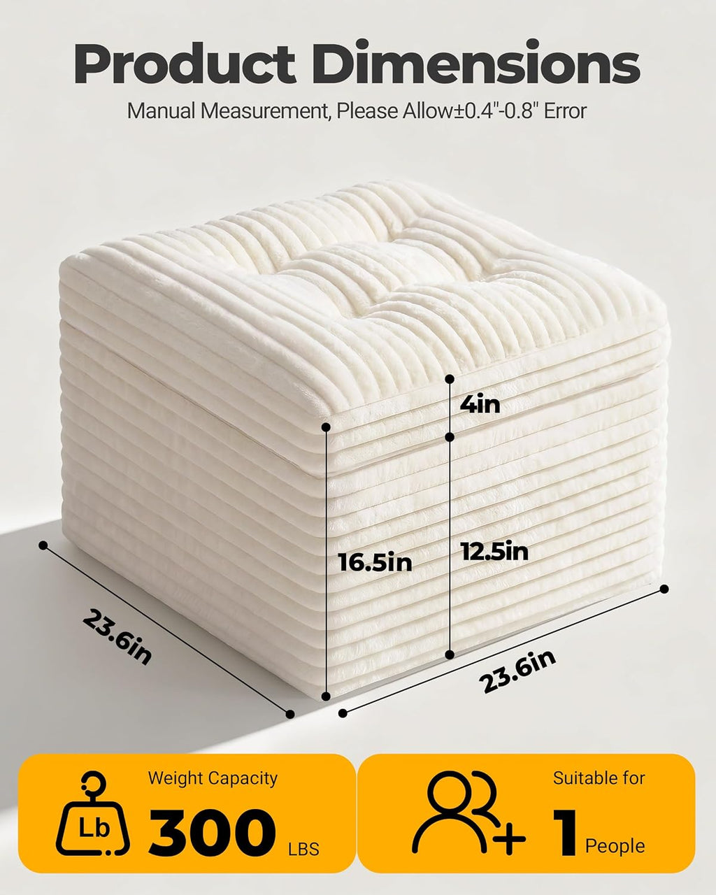 Corduroy Soft Foam Floor Pouf