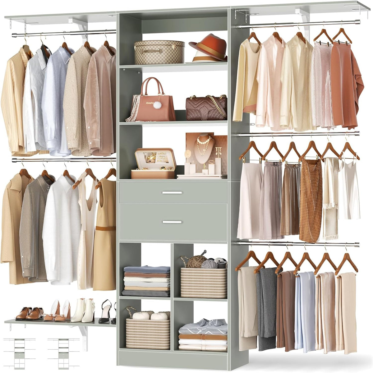Wood Drawer Closet Organizer System