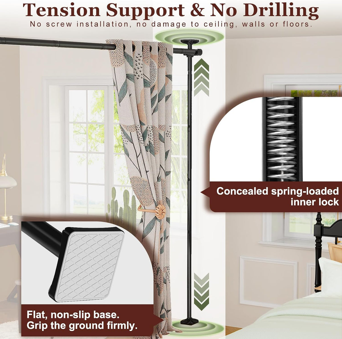 Adjustable Tension Rod Room Divider