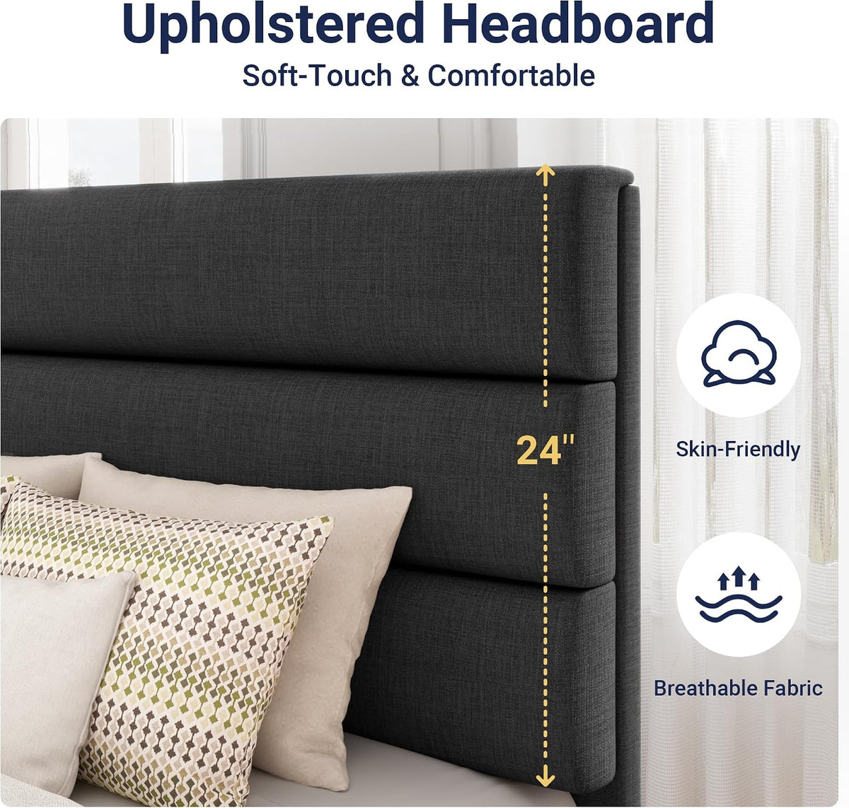 Fabric Twin Upholstered Bed Frame