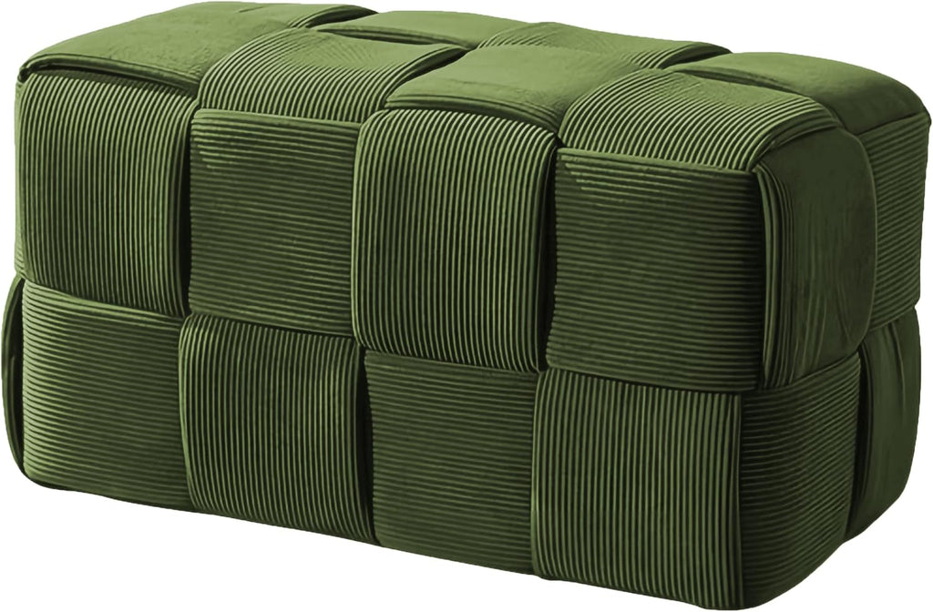 Woven Corduroy Rectangular Ottoman