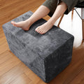 Furry Rectangular Floor Pouf Ottoman