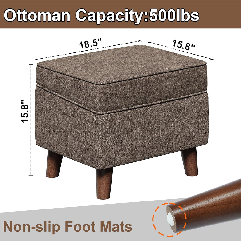 Adjustable Cover Storage Ottoman
