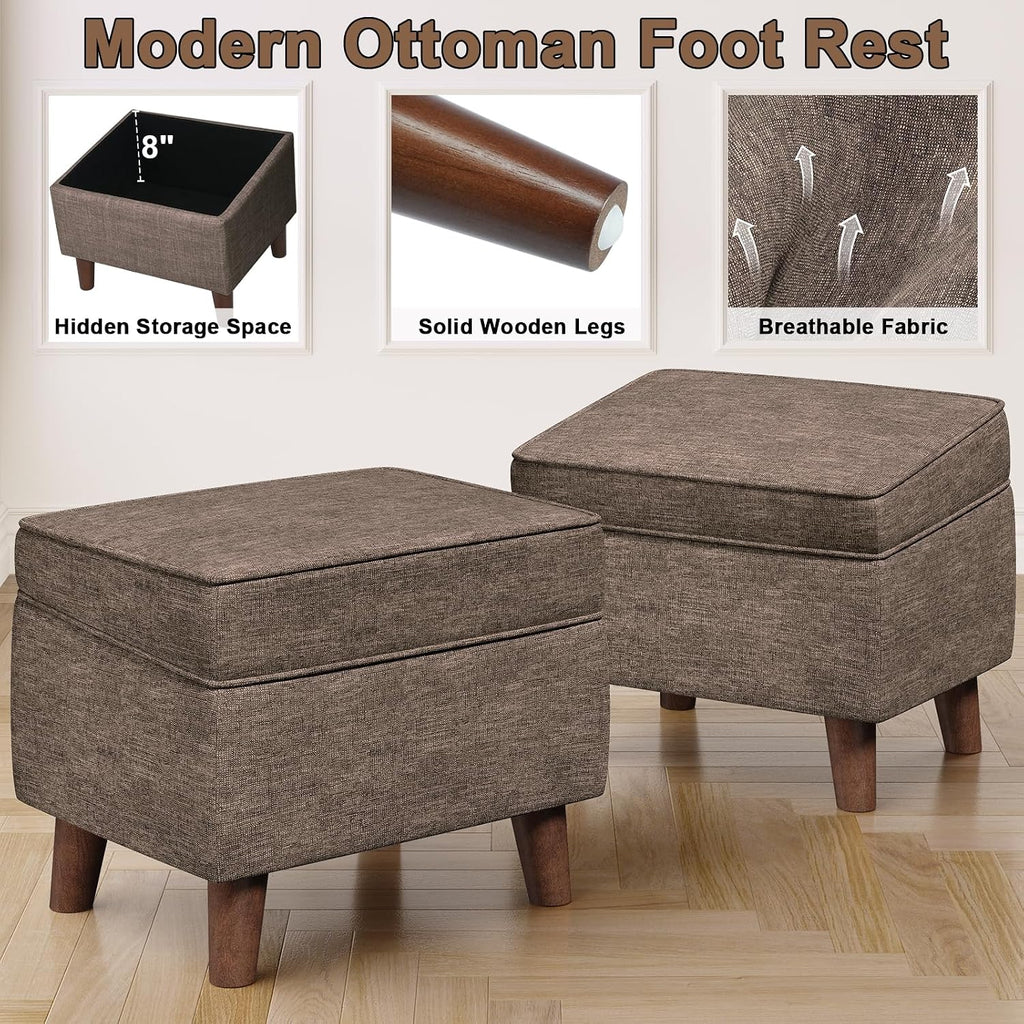 Adjustable Cover Storage Ottoman