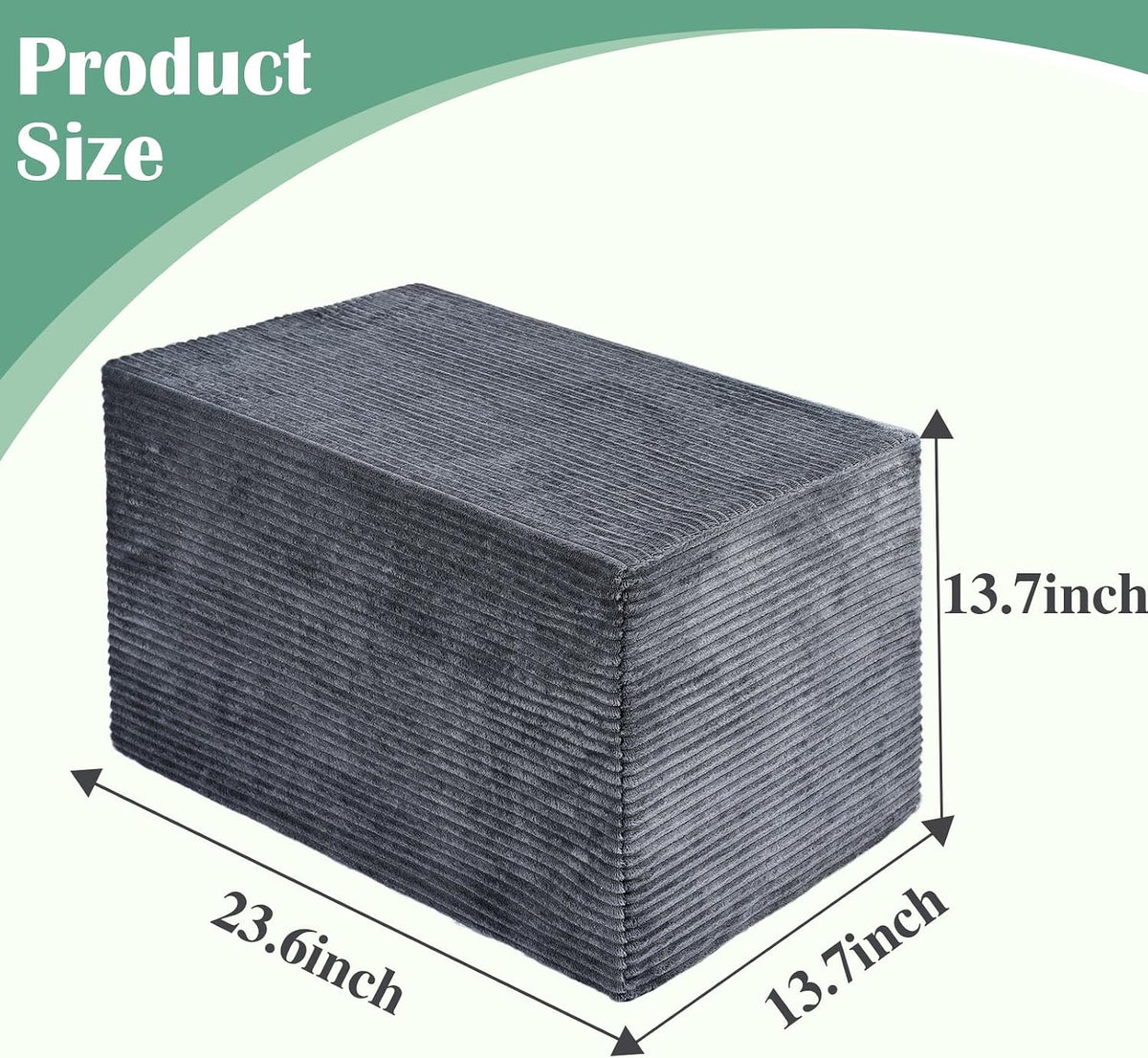 Furry Rectangular Floor Pouf Ottoman