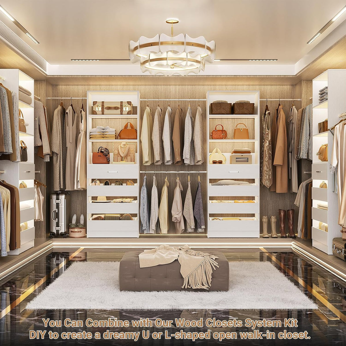 Wood Drawer Walk-in Closet System