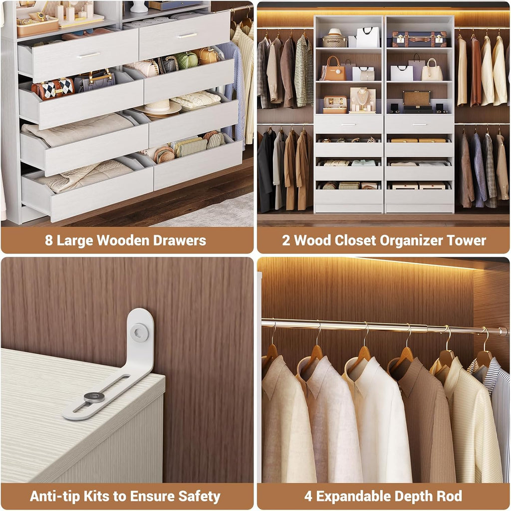 Wood Drawer Walk-in Closet System