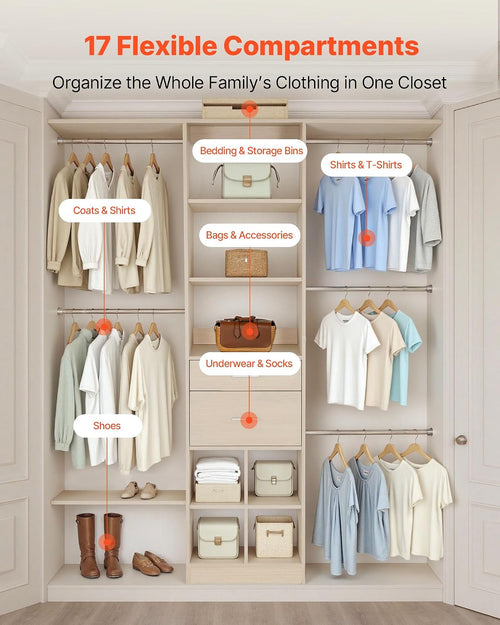 Adjustable Wood Walk-in Closet System