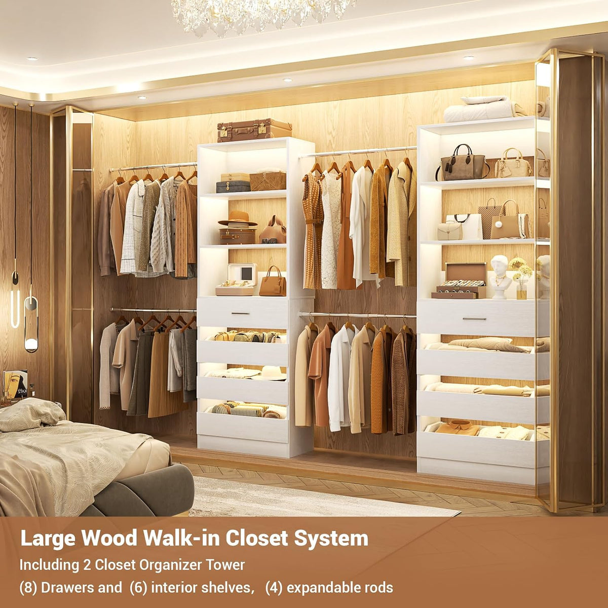 Wood Drawer Walk-in Closet System