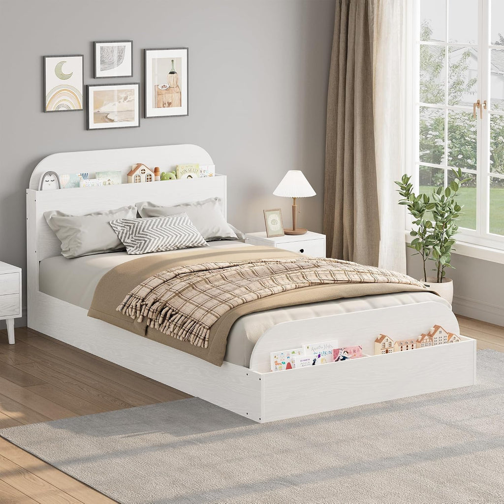 Storage Headboard Twin Low Platform Bed