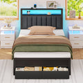 LED Storage Twin Metal Bed Frame