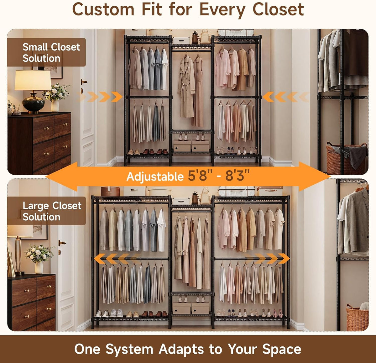Expandable Heavy Metal Garment Rack