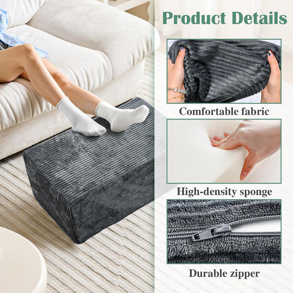 Furry Rectangular Floor Pouf Ottoman