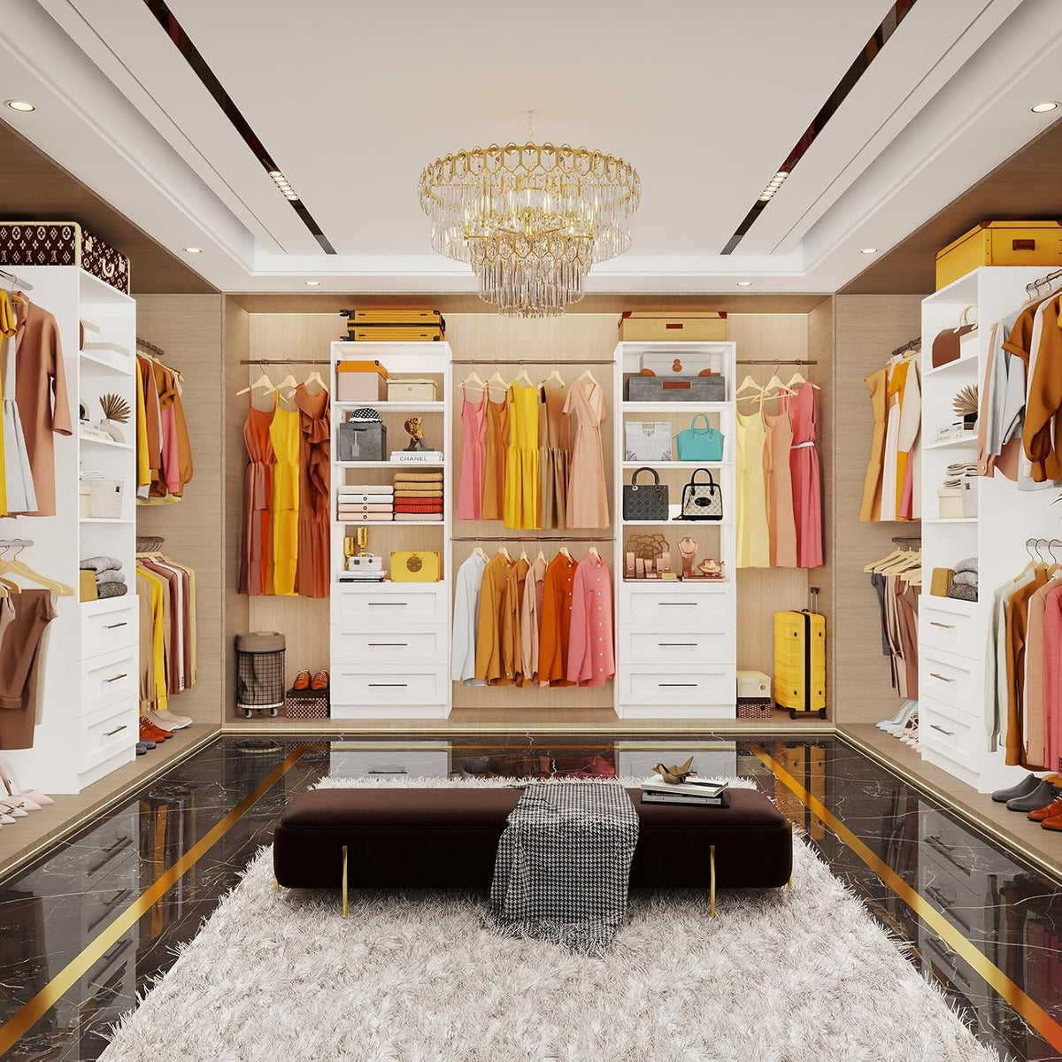 Modular Wood Walk-in Closet Organizer