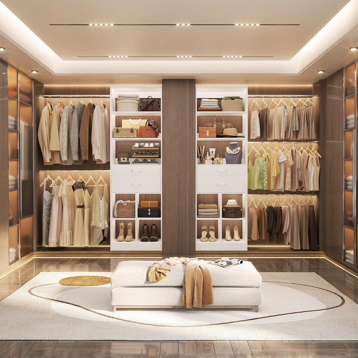 Wood Drawer Walk-in Closet Tower