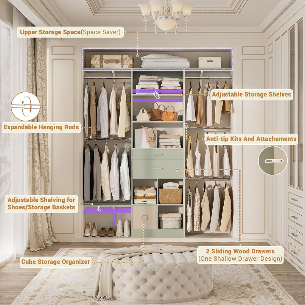 Wood Drawer Closet Organizer System