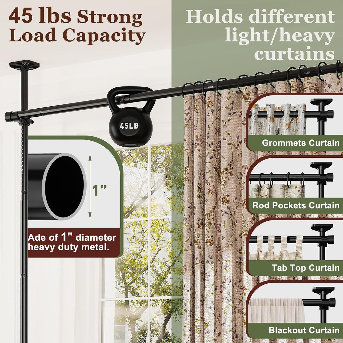 Adjustable Tension Rod Room Divider