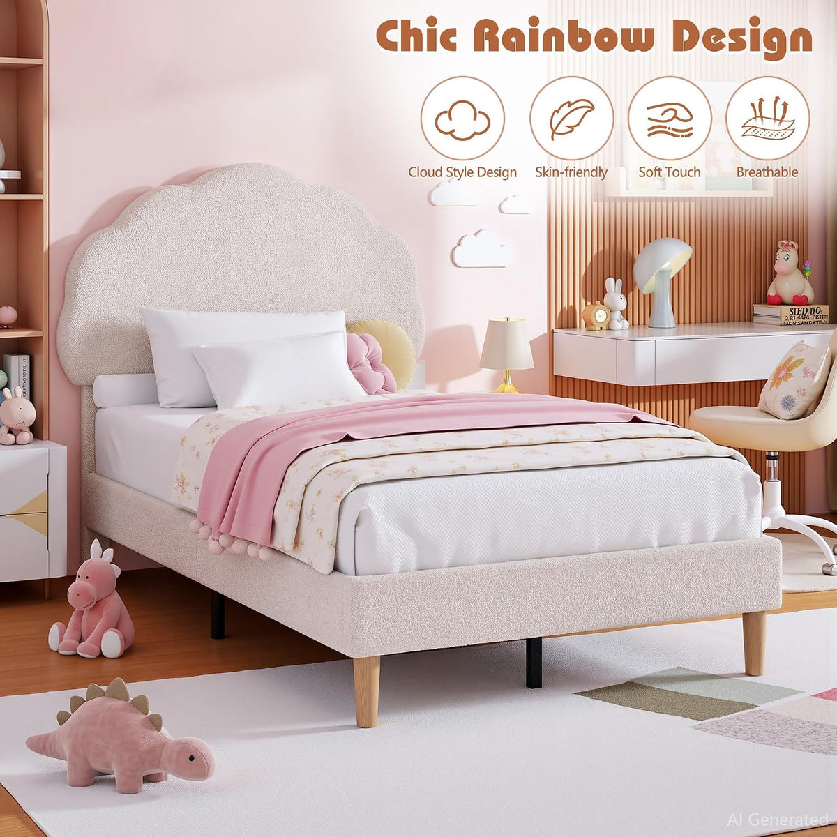 Adjustable Fabric Twin Platform Bed
