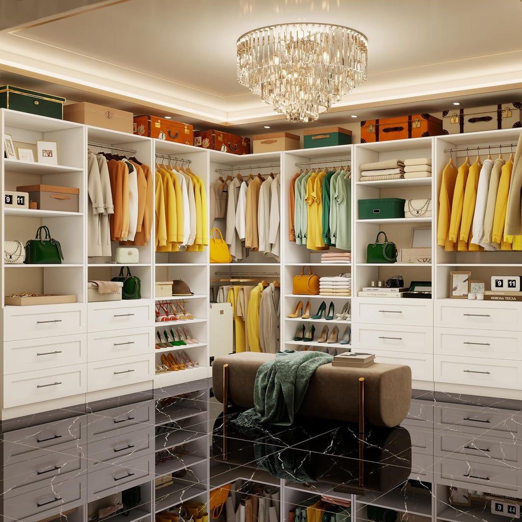 Corner Walk-In Wood Closet Organizer