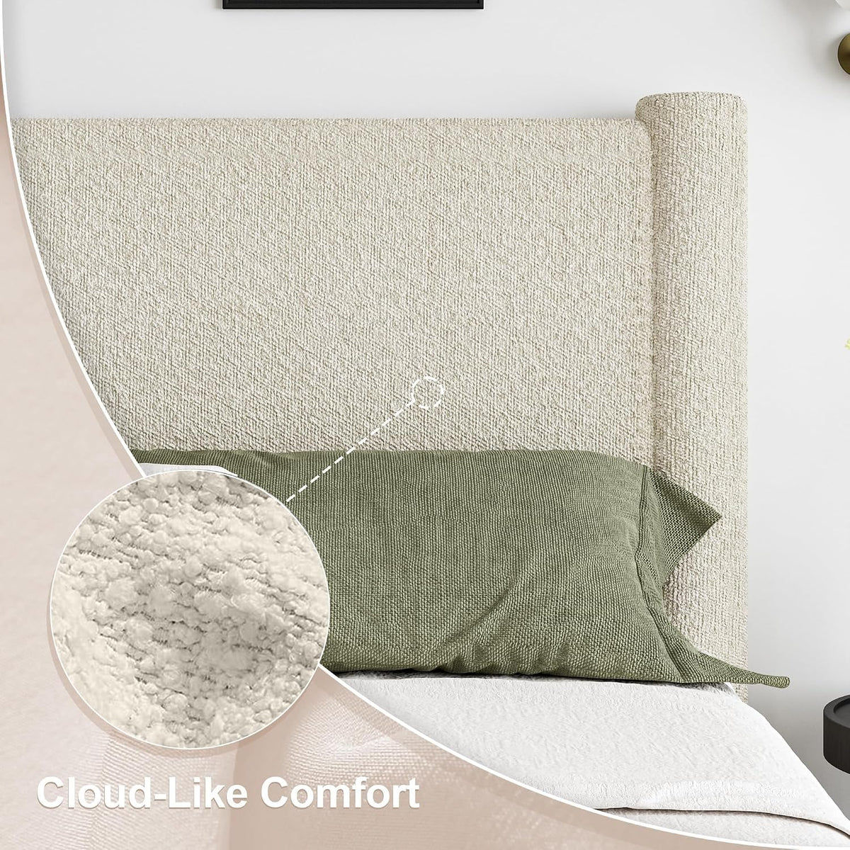 Boucle Queen Upholstered Platform Bed