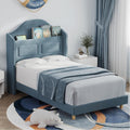 LED Velvet Twin Kids Platform Bed